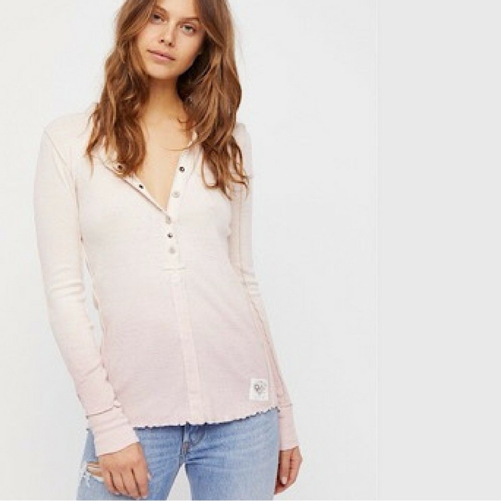 We The Free Light Pink Long Sleeve Top